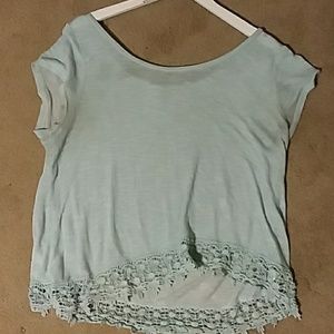 Light blue crop top